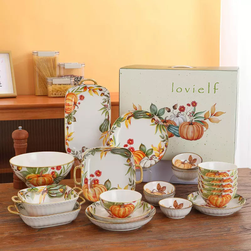 lovielf pumpkin design Vintage style Bowl plates bareware, SET OF 20 pcs