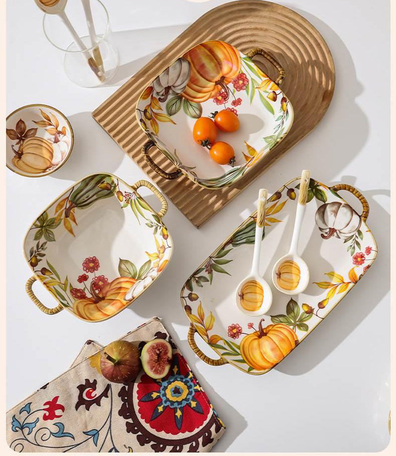lovielf pumpkin design Vintage style Bowl plates bareware, SET OF 20 pcs