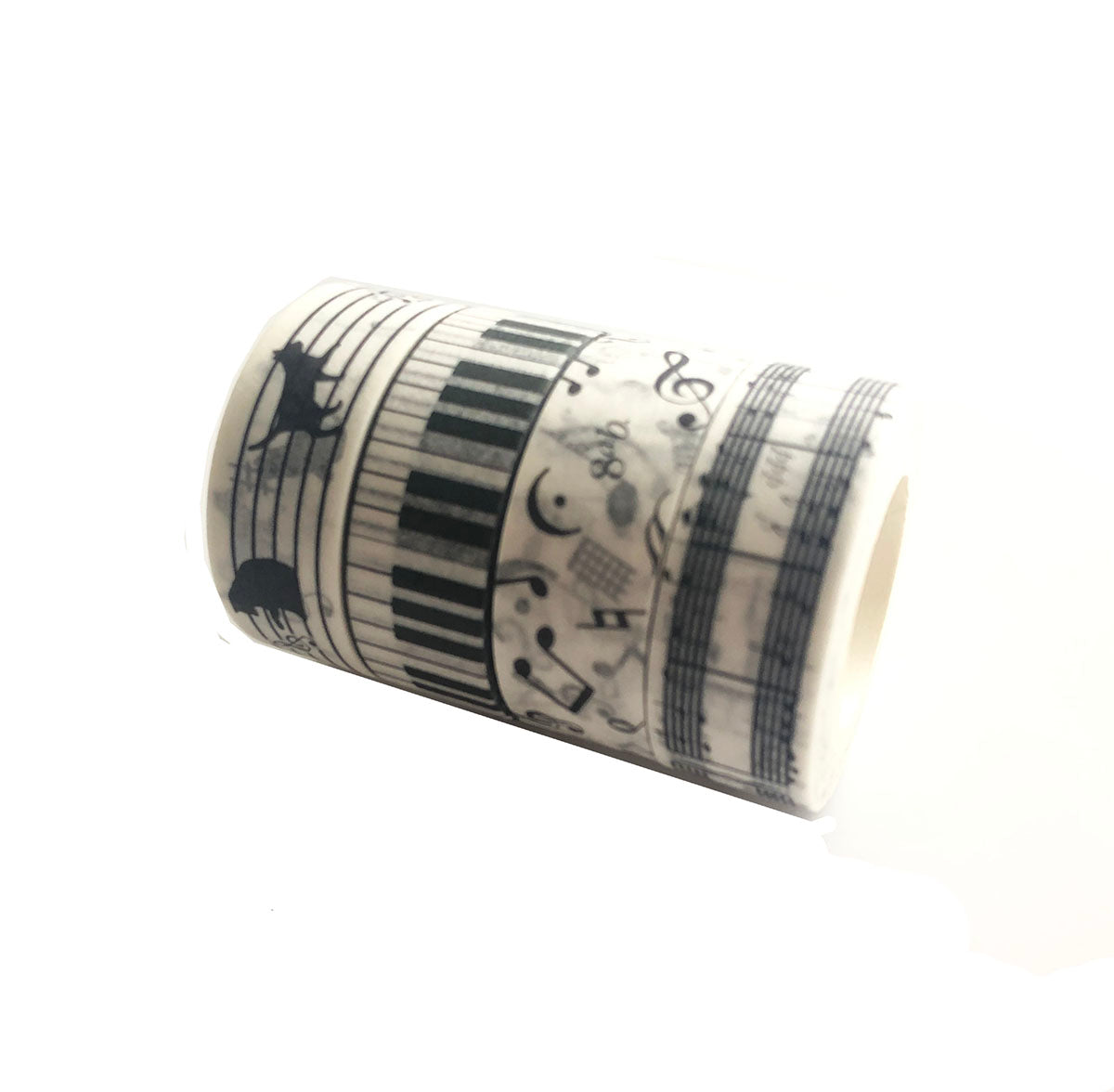 Black and White Piano Note Melody Keyboard Cat Staff Stave Score Music washi Tape