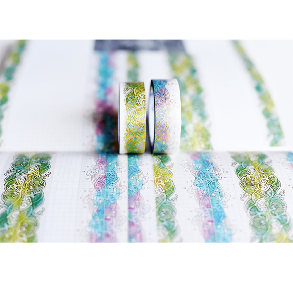 Gold Glitter Japanese Style Wave Washi Tape