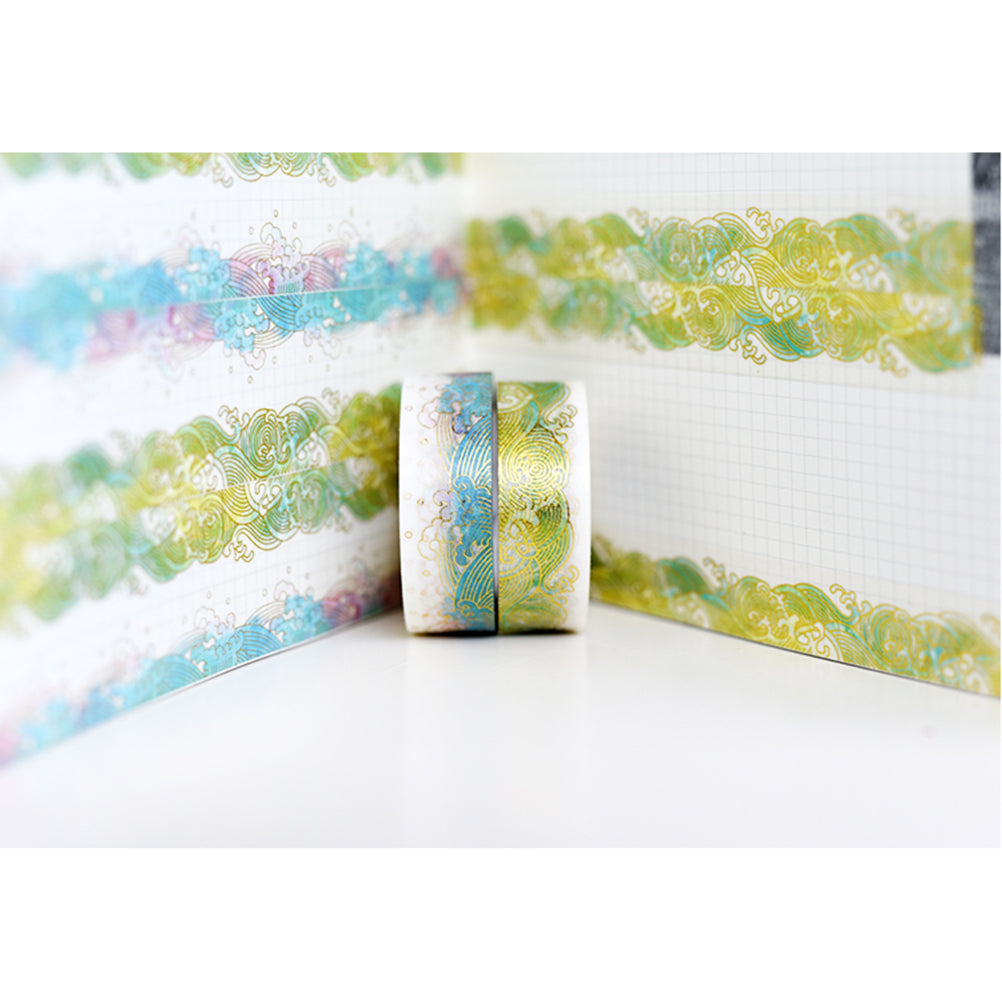 Gold Glitter Japanese Style Wave Washi Tape